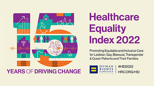 Human Rights Campaign Health Equality Index top performer award logo
