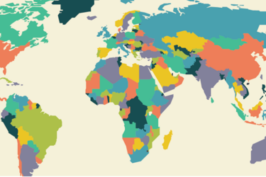multicolored world map