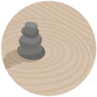 illustration of stones and sand from a Zen garden