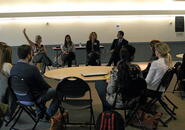 A group meeting at an MIT spouses&partners Career Connect program event